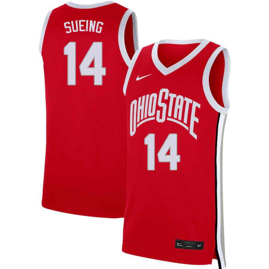 Men #14 Justice Sueing Ohio State Buckeyes College Basketball Jerseys Sale-Scarlet